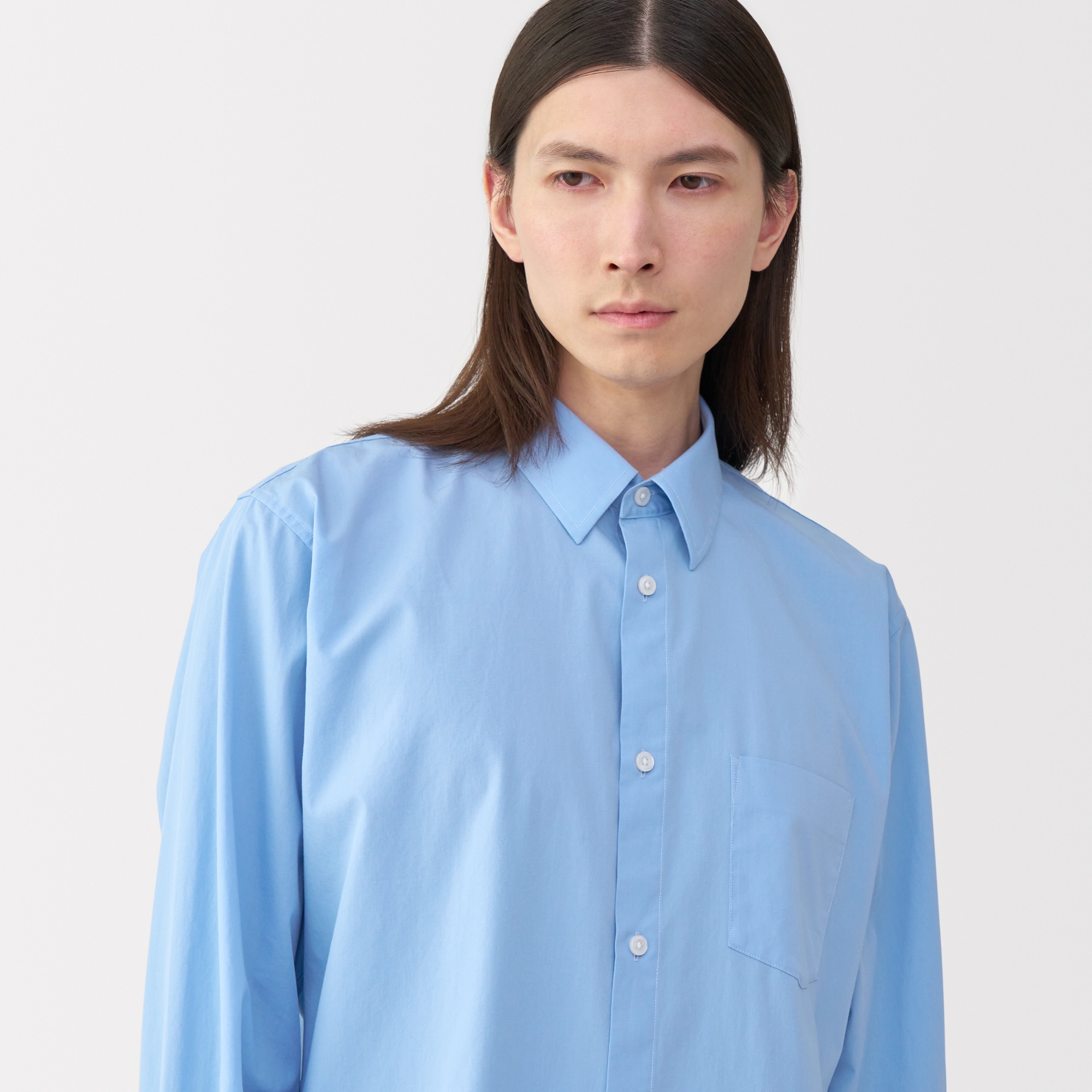 紳士　ポプリンレギュラーカラーシャツ