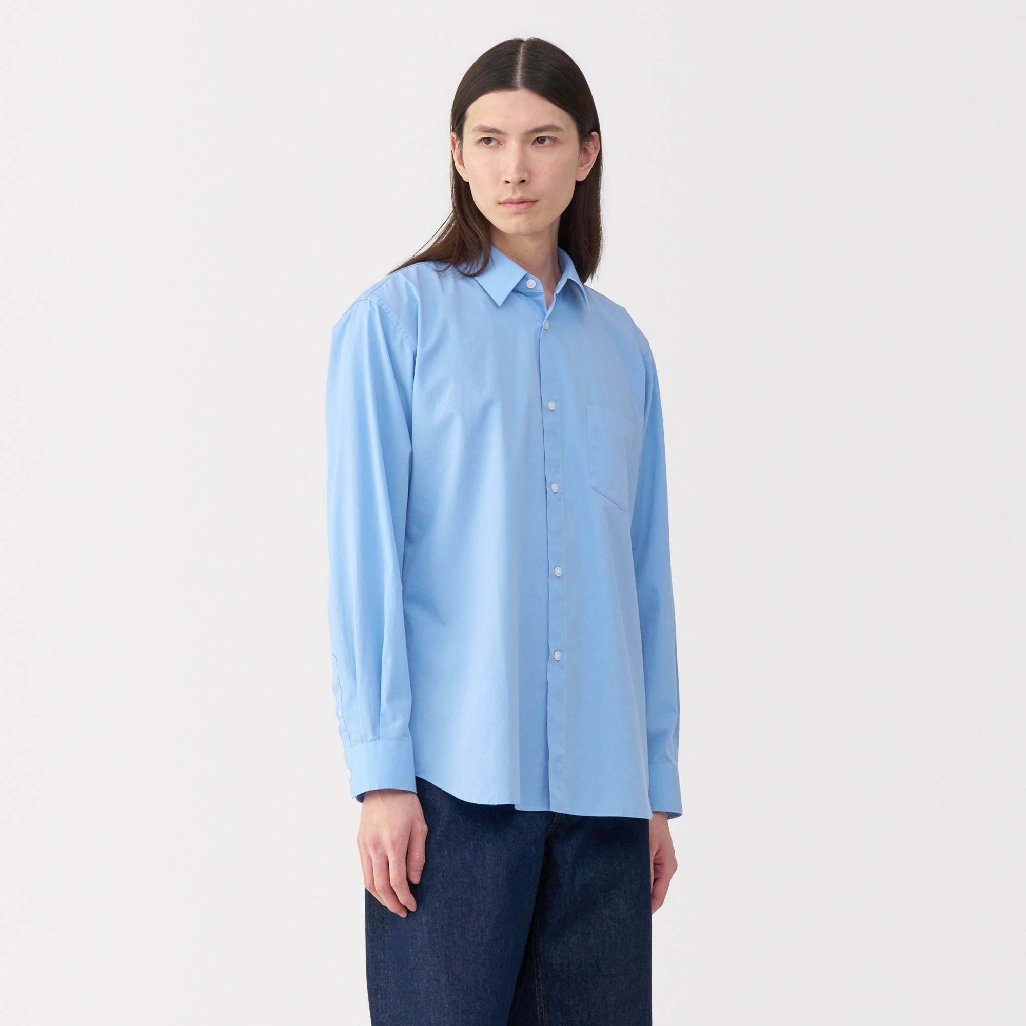 紳士　ポプリンレギュラーカラーシャツ