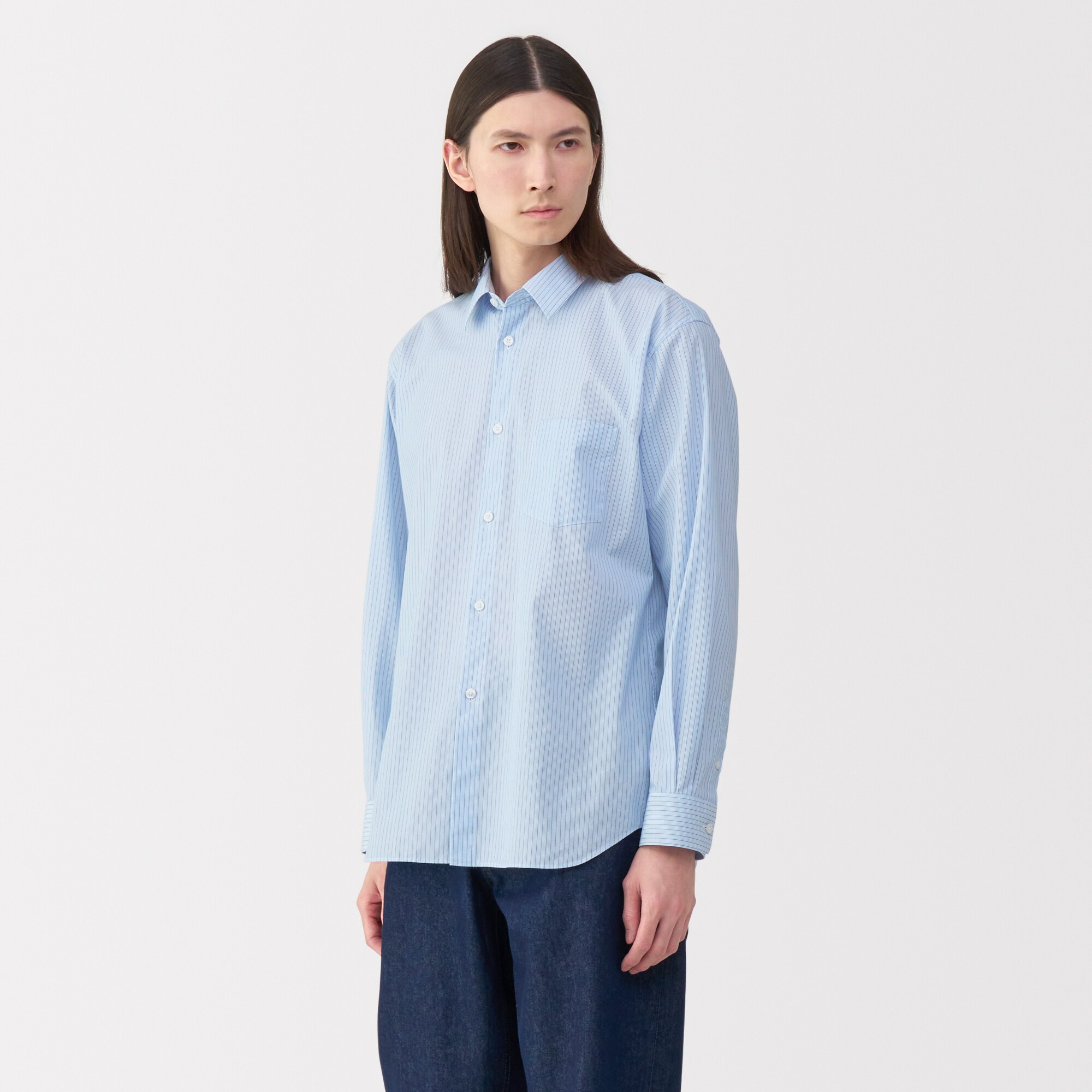 紳士　ポプリンレギュラーカラーシャツ