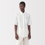 紳士　ポプリン比翼半袖シャツ