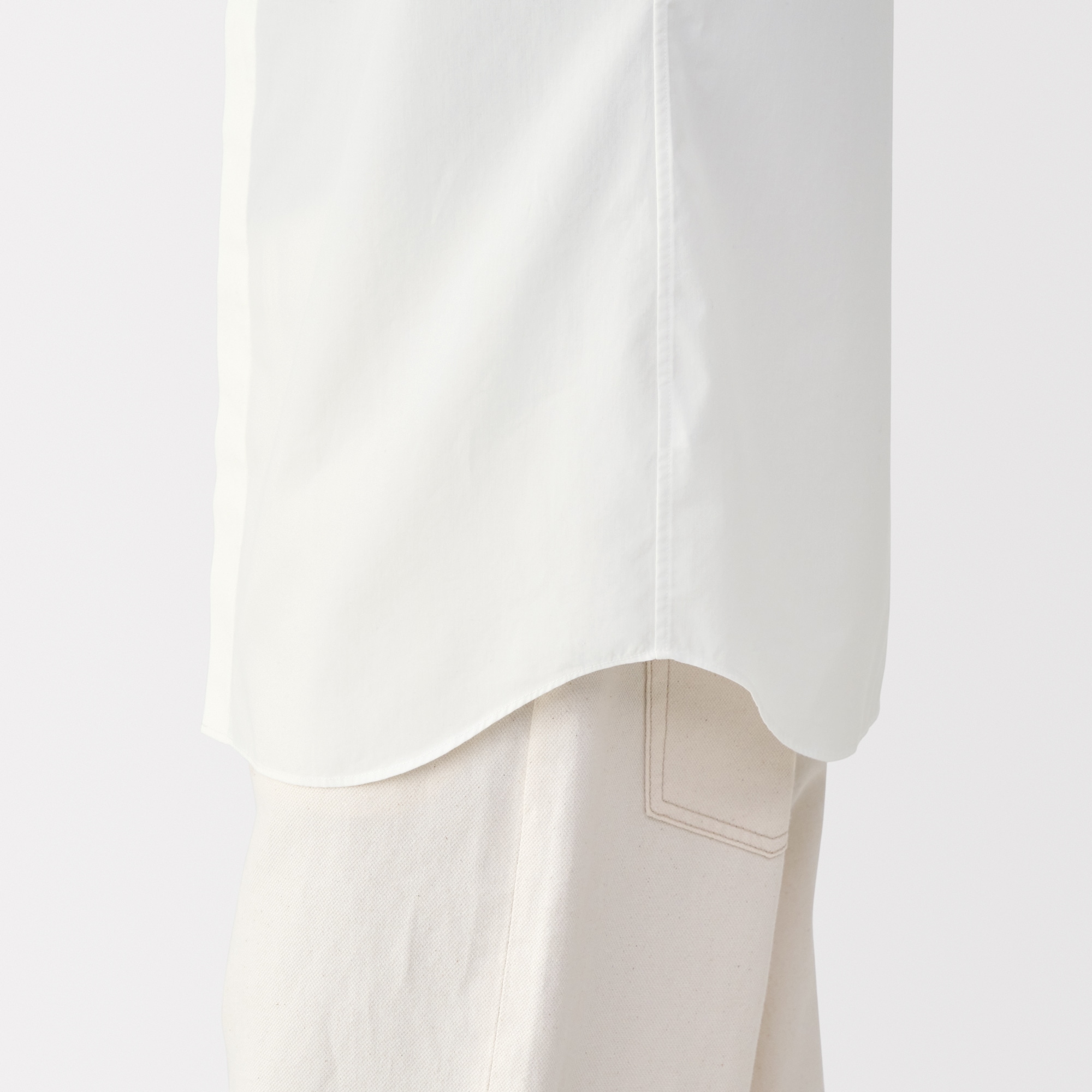 紳士　ポプリン比翼半袖シャツ