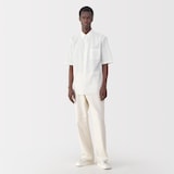 紳士　ポプリン比翼半袖シャツ