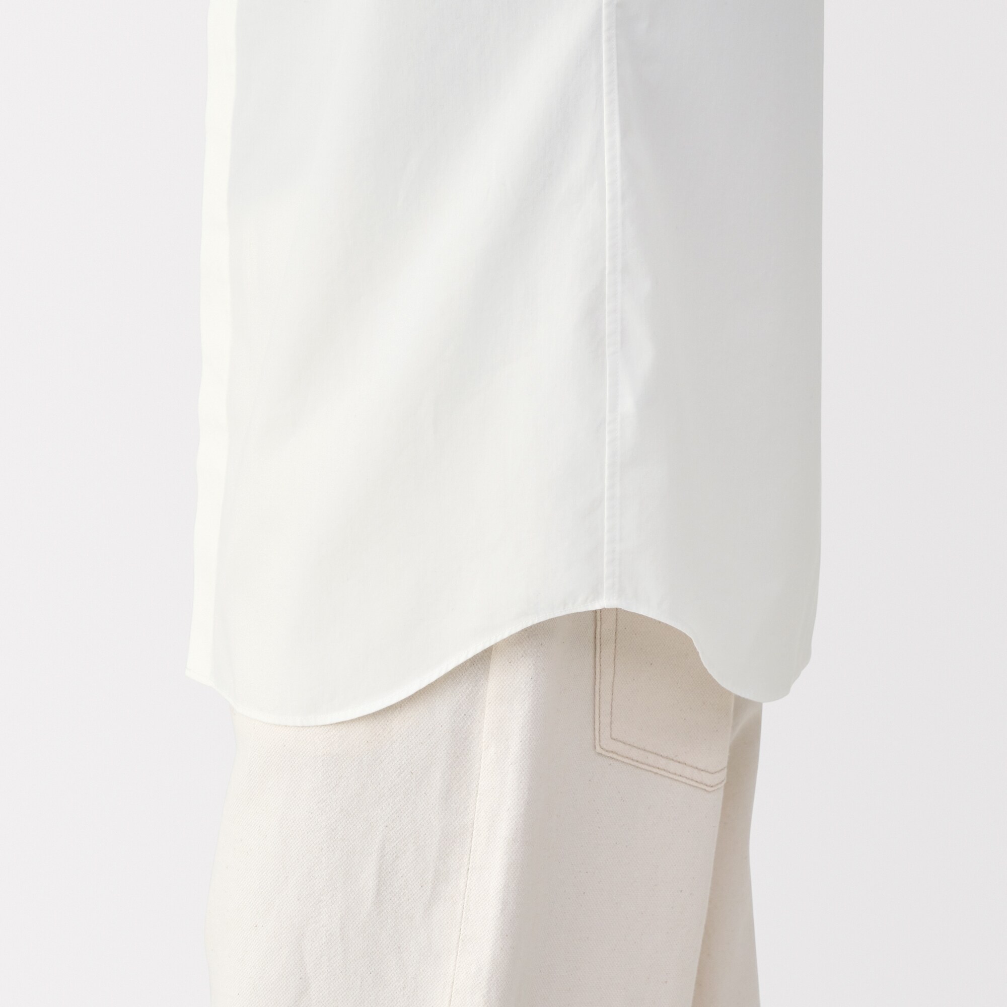 紳士　ポプリン比翼半袖シャツ