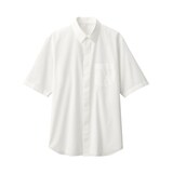 紳士　ポプリン比翼半袖シャツ