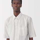 紳士　ポプリン比翼半袖シャツ