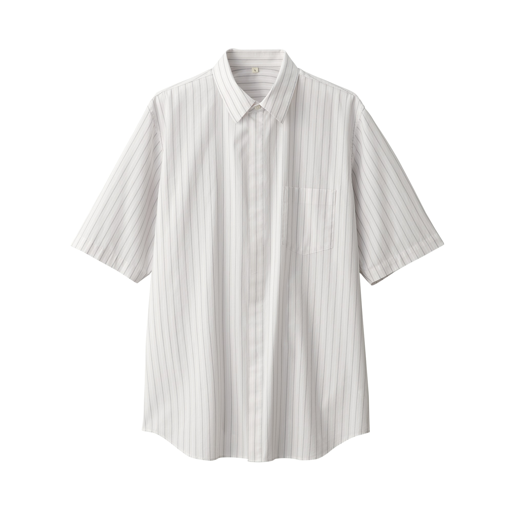 紳士　ポプリン比翼半袖シャツ