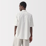 紳士　ポプリン比翼半袖シャツ