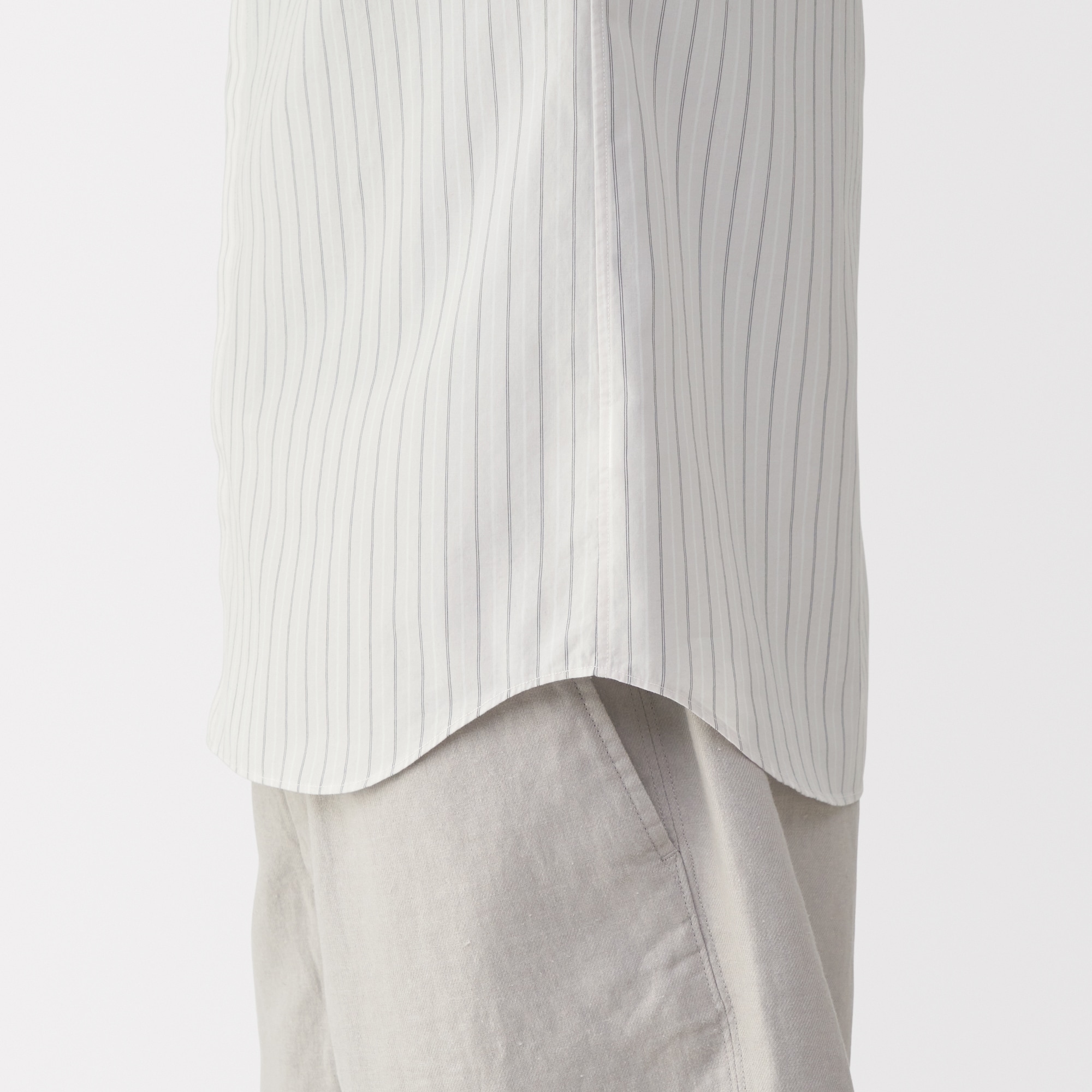 紳士　ポプリン比翼半袖シャツ