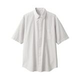紳士　ポプリン比翼半袖シャツ