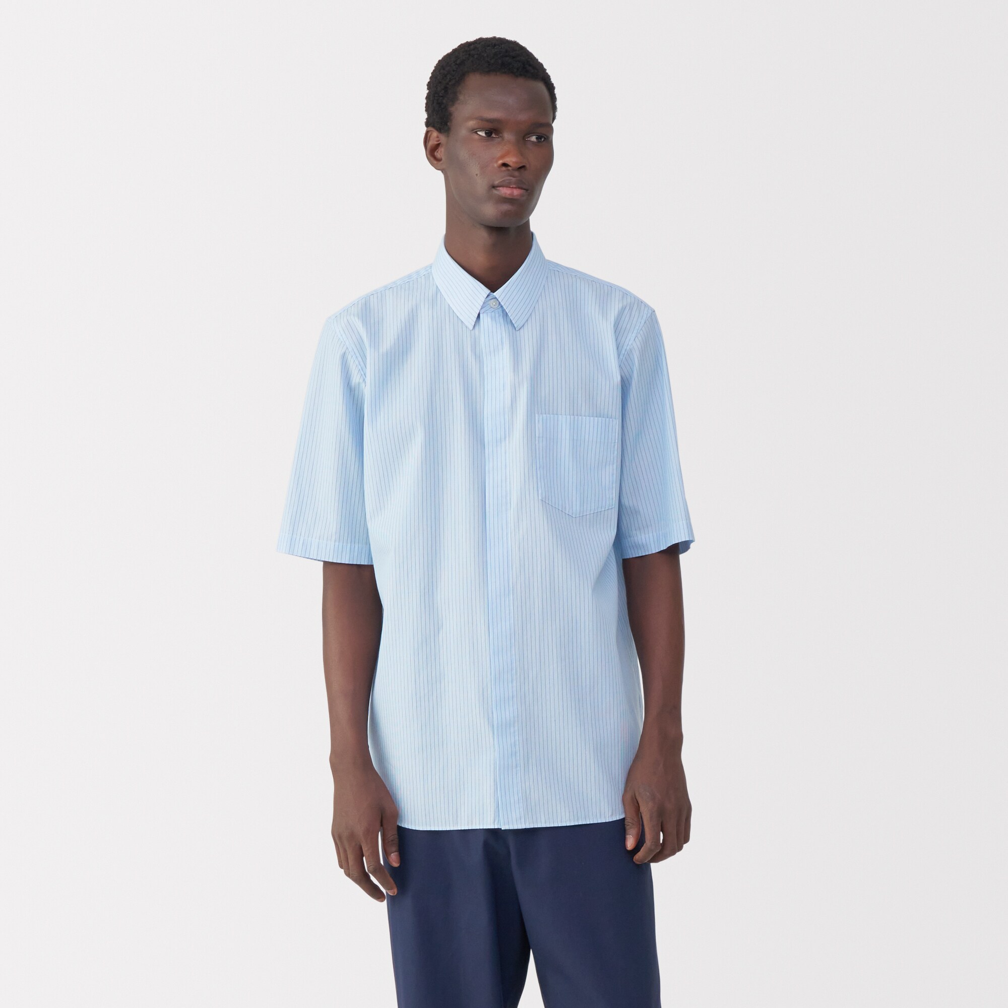 紳士 ポプリン比翼半袖シャツ | 無印良品