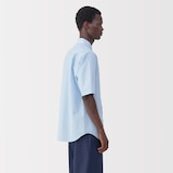 紳士　ポプリン比翼半袖シャツ