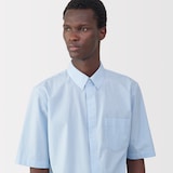 紳士　ポプリン比翼半袖シャツ