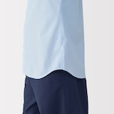 紳士　ポプリン比翼半袖シャツ