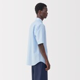 紳士　ポプリン比翼半袖シャツ