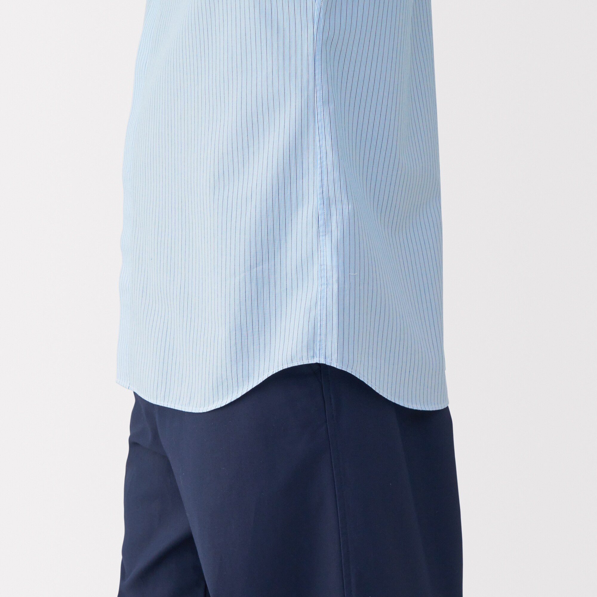 紳士　ポプリン比翼半袖シャツ