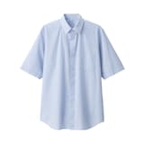 紳士　ポプリン比翼半袖シャツ