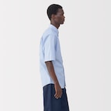 紳士　ポプリン比翼半袖シャツ