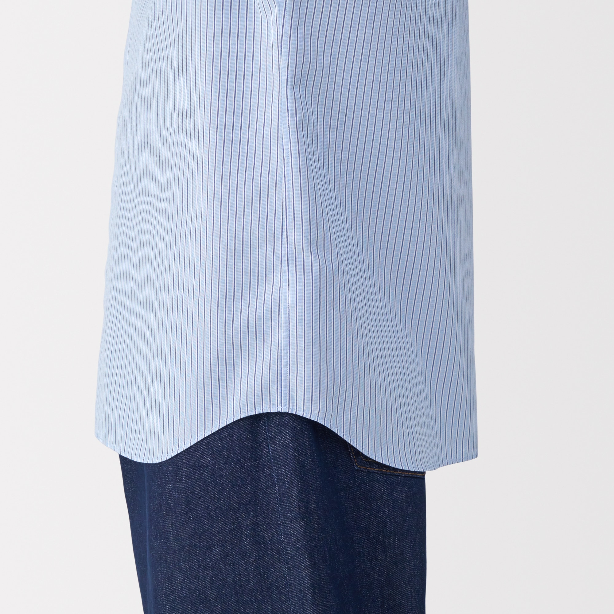 紳士　ポプリン比翼半袖シャツ