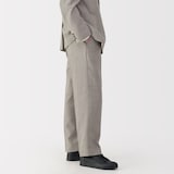 紳士　リネン混ウールストレートパンツ