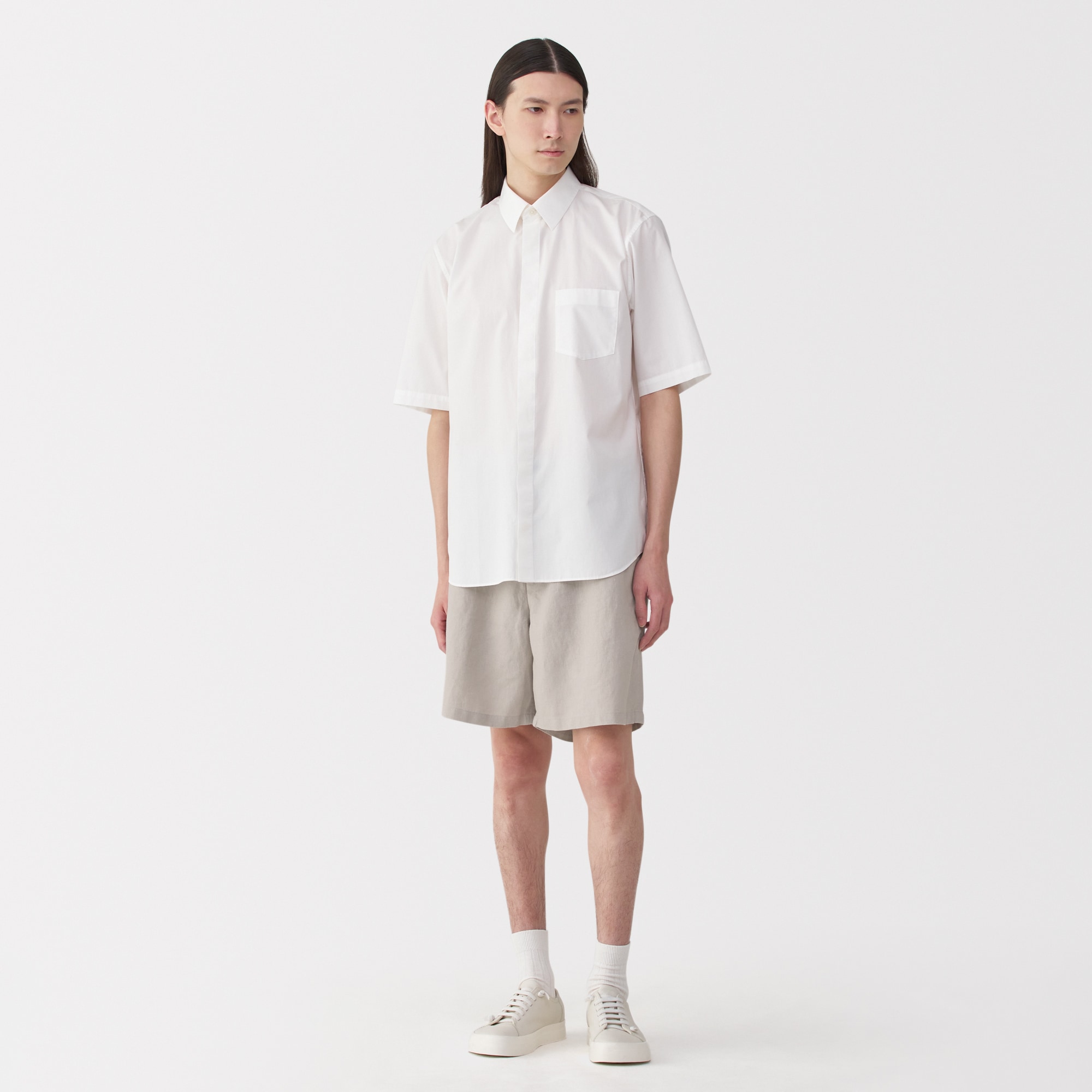 レ*ン様 MUJI LABO2023半袖シャツとショートパンツ セット 黒 L- MUJI LABO2023半袖シャツとショートパンツ セット 黒 L-XL, M