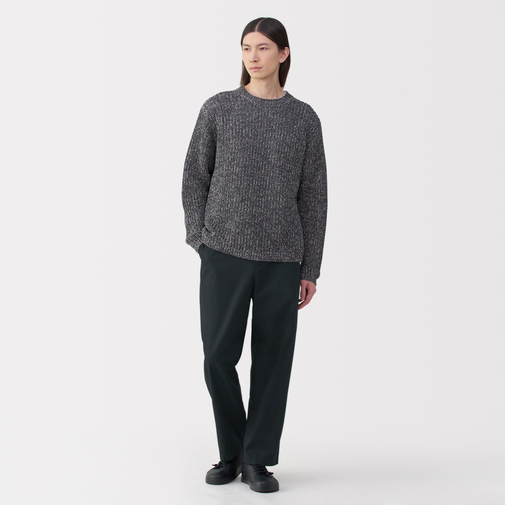 MUJI Labo チンツ加工コットンワイドパンツ ブラックSサイズ新品完売品 紳士 チンツ加工コットンワイドパンツ | 無印良品