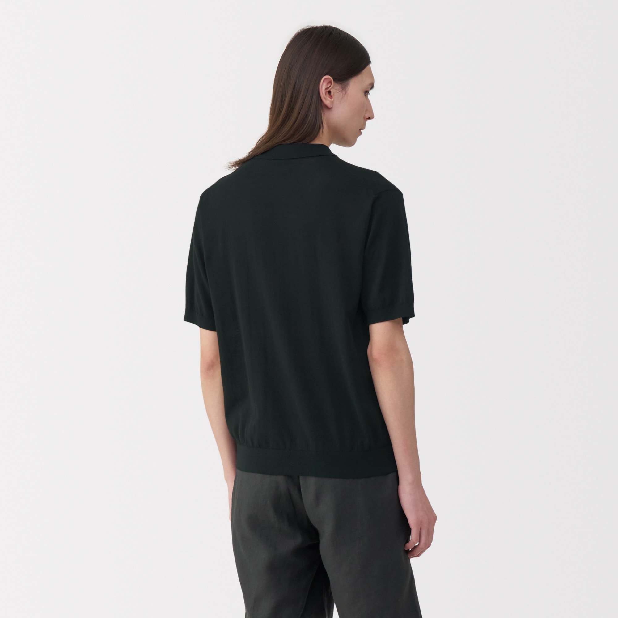 紳士　コットンハイゲージニットポロ