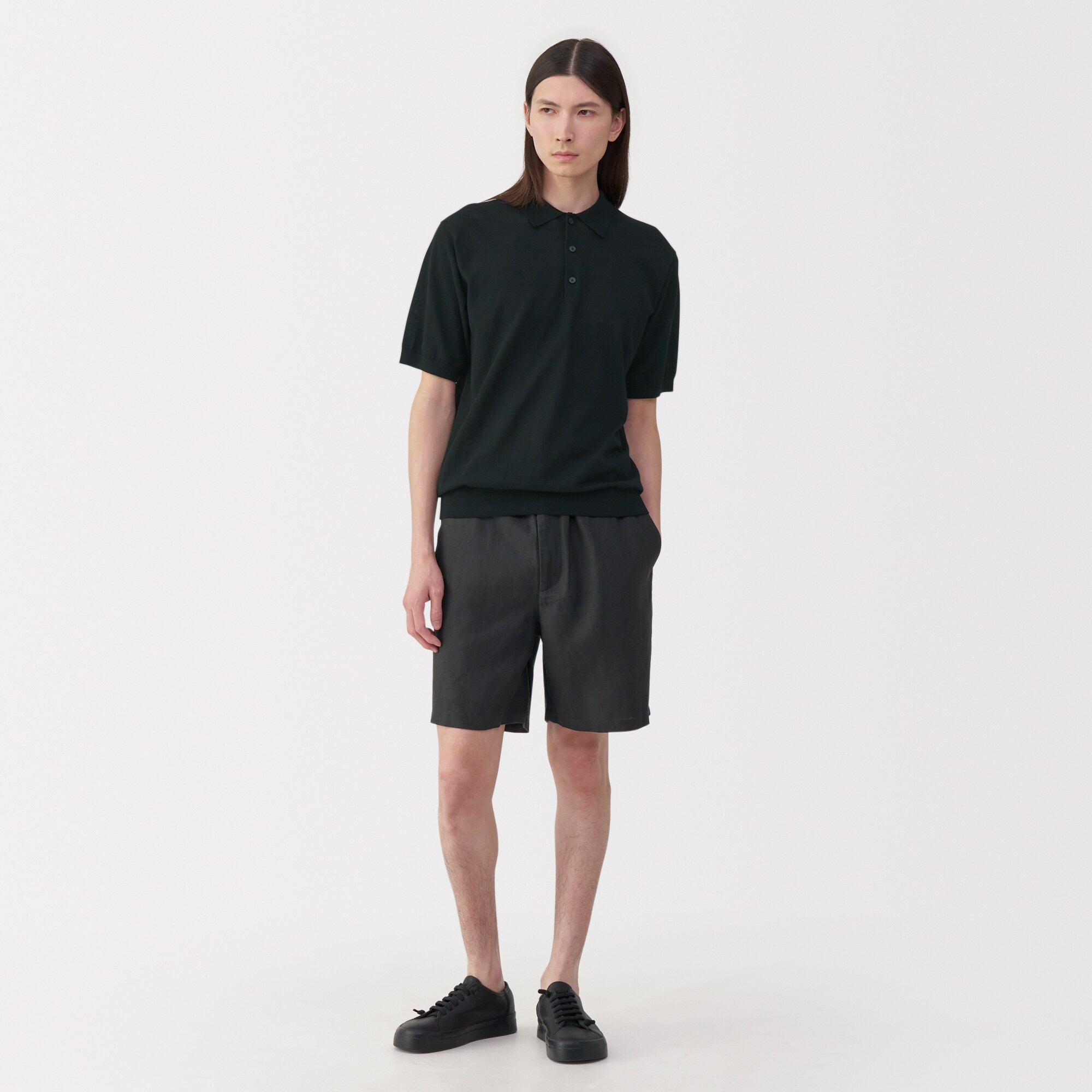 紳士　コットンハイゲージニットポロ