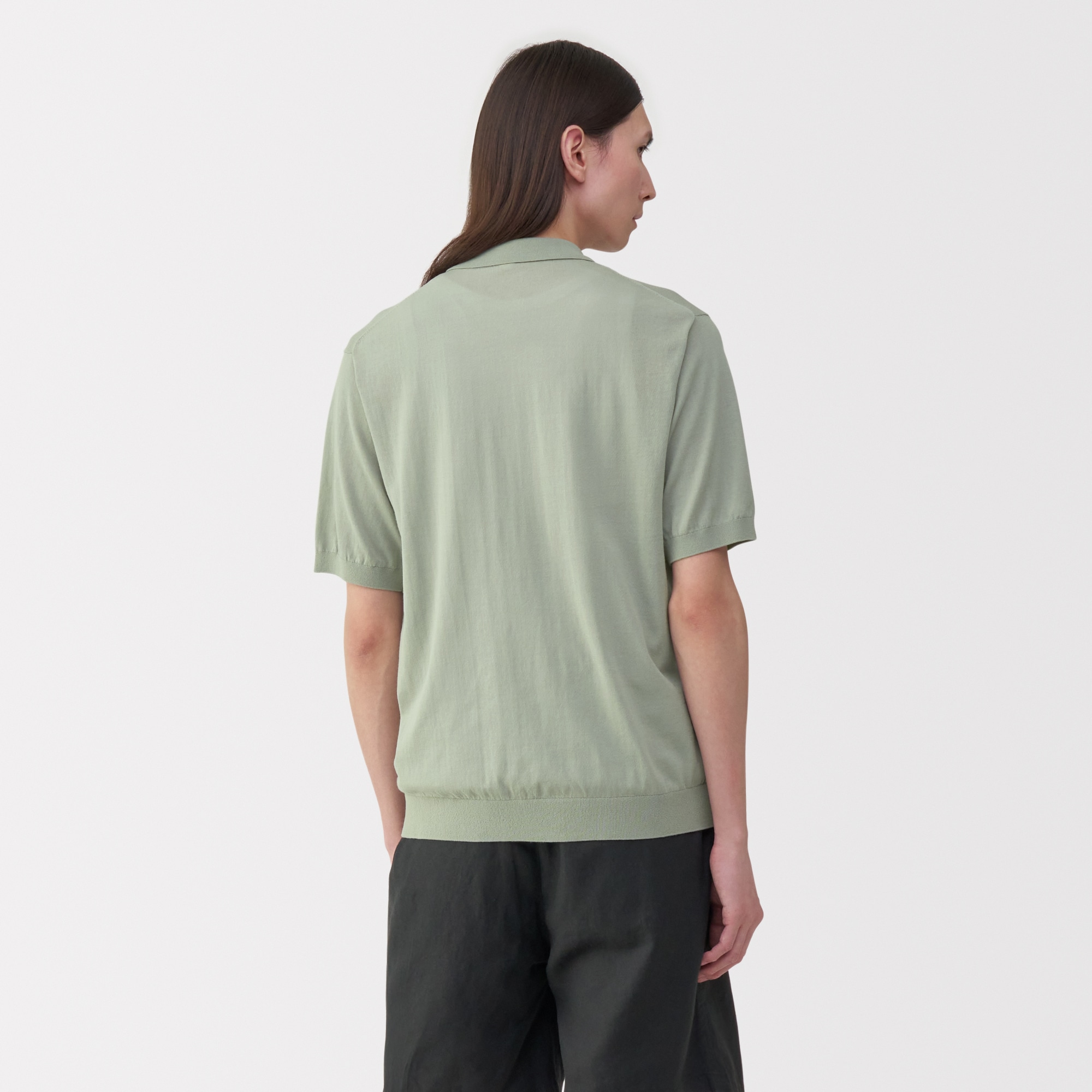 紳士　コットンハイゲージニットポロ