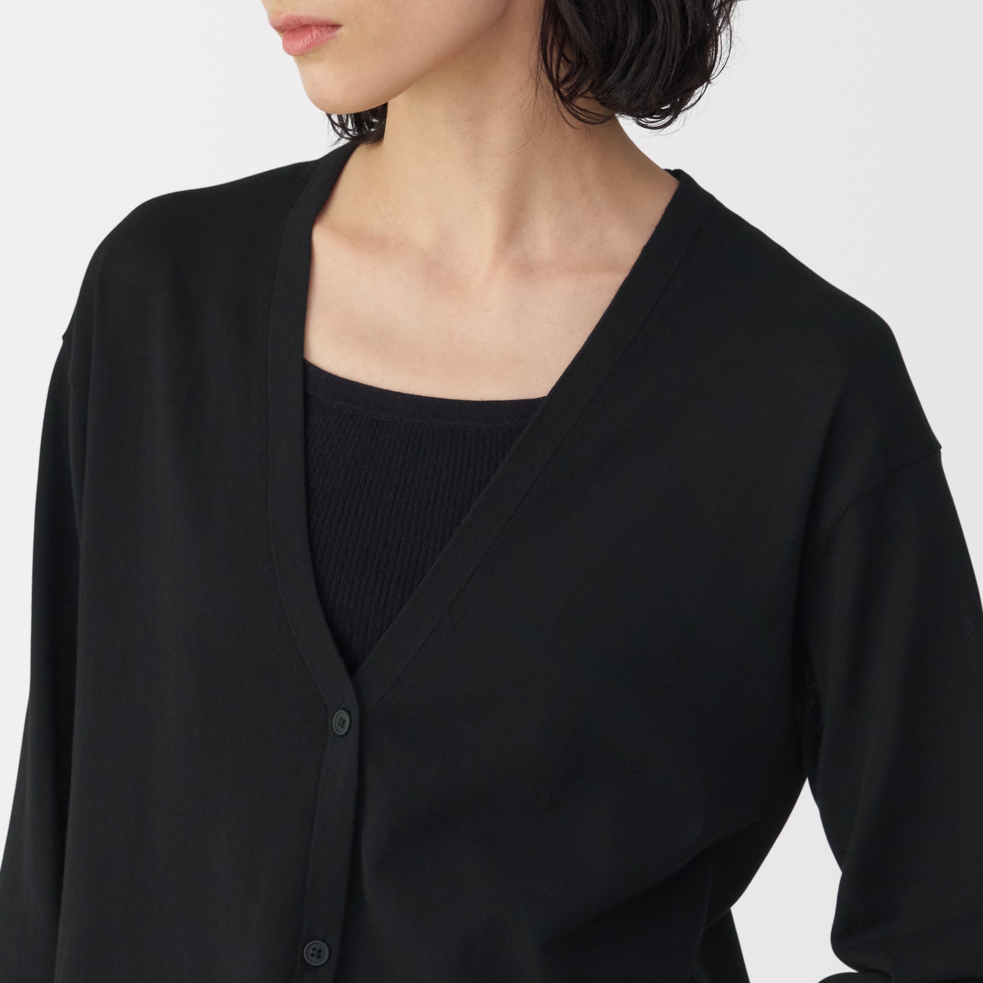 婦人　コットンハイゲージニットカーディガン