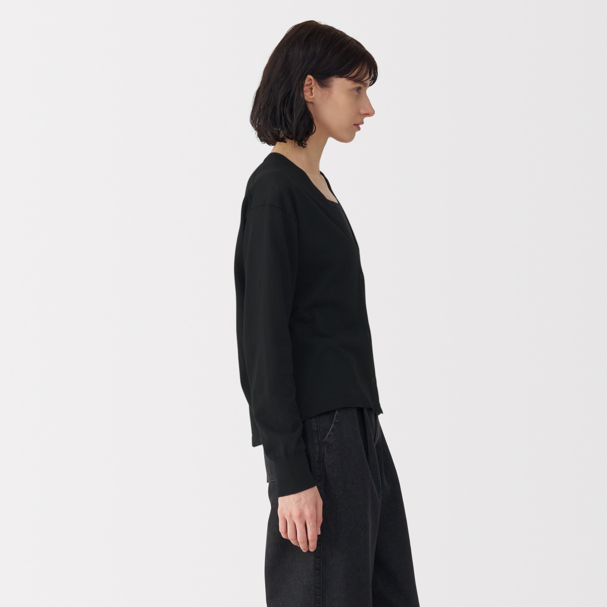 婦人　コットンハイゲージニットカーディガン