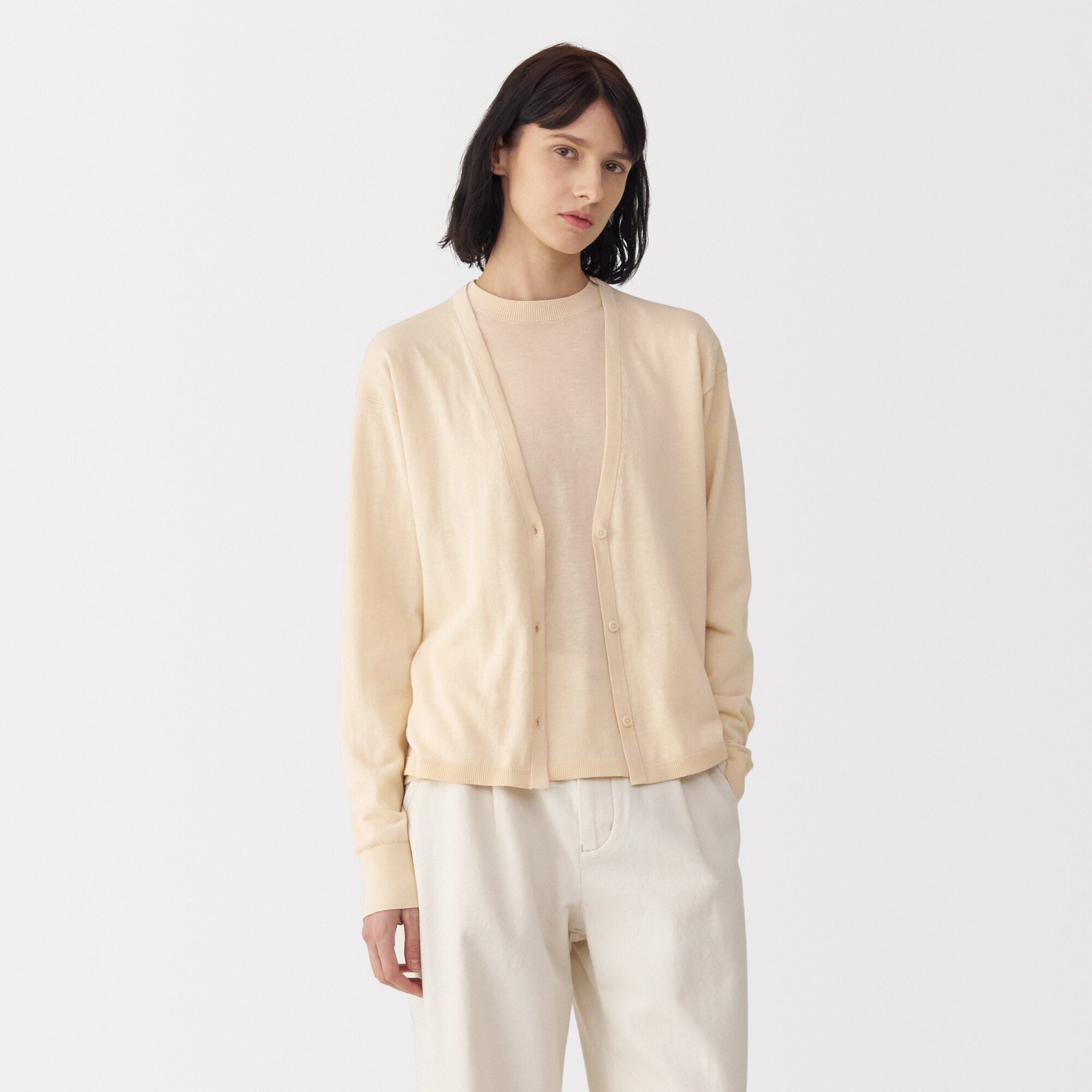 婦人　コットンハイゲージニットカーディガン