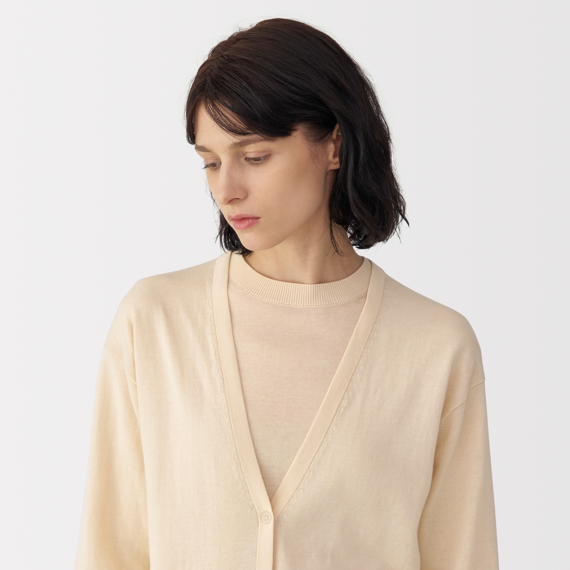 婦人　コットンハイゲージニットカーディガン