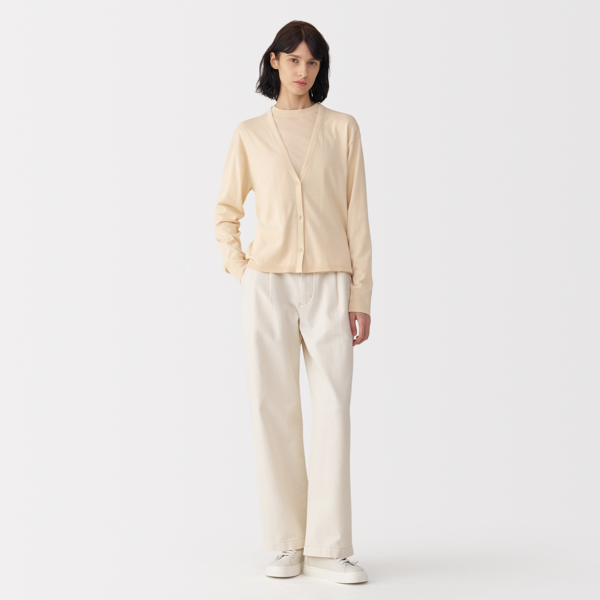 婦人　コットンハイゲージニットカーディガン