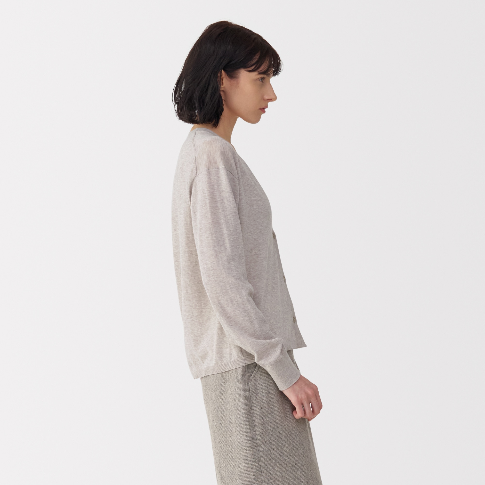 婦人　コットンハイゲージニットカーディガン