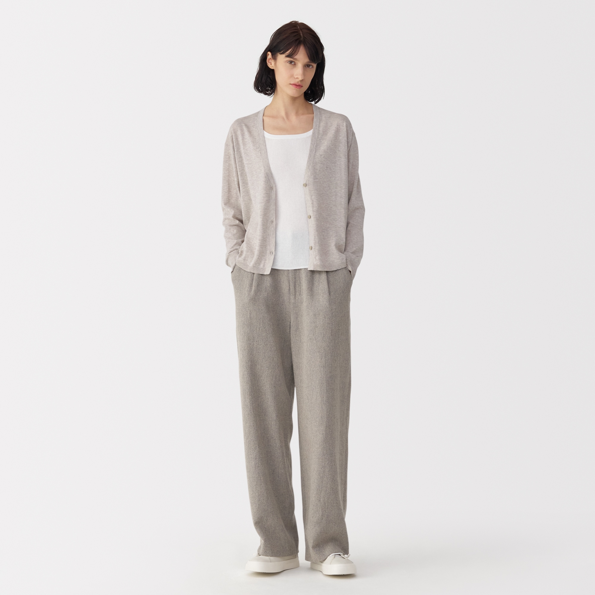 婦人　コットンハイゲージニットカーディガン