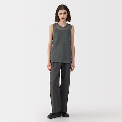 婦人　和紙混ニットノースリーブプルオーバー