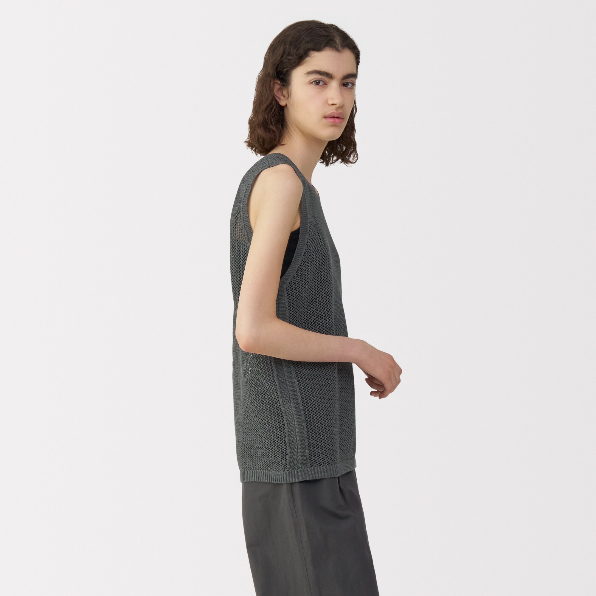 婦人　和紙混ニットノースリーブプルオーバー