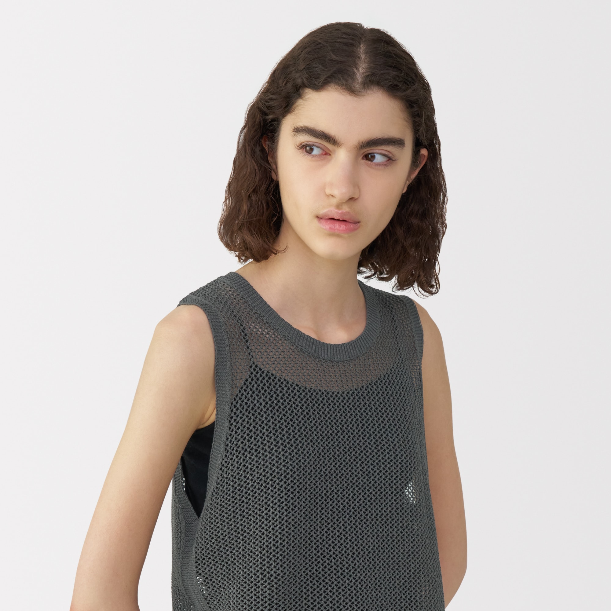 婦人　和紙混ニットノースリーブプルオーバー