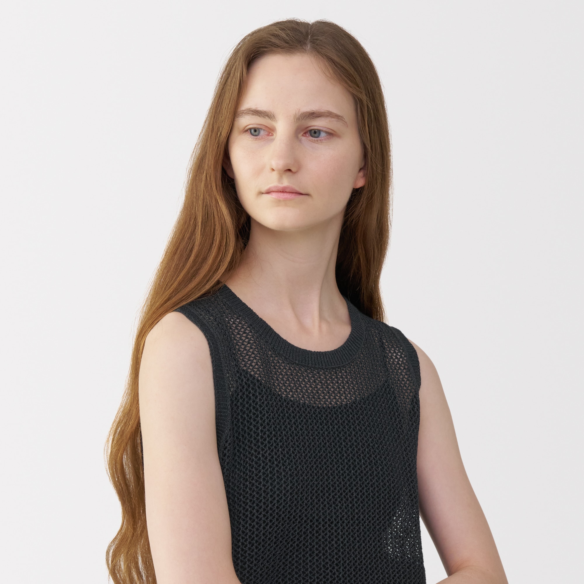 婦人　和紙混ニットノースリーブプルオーバー