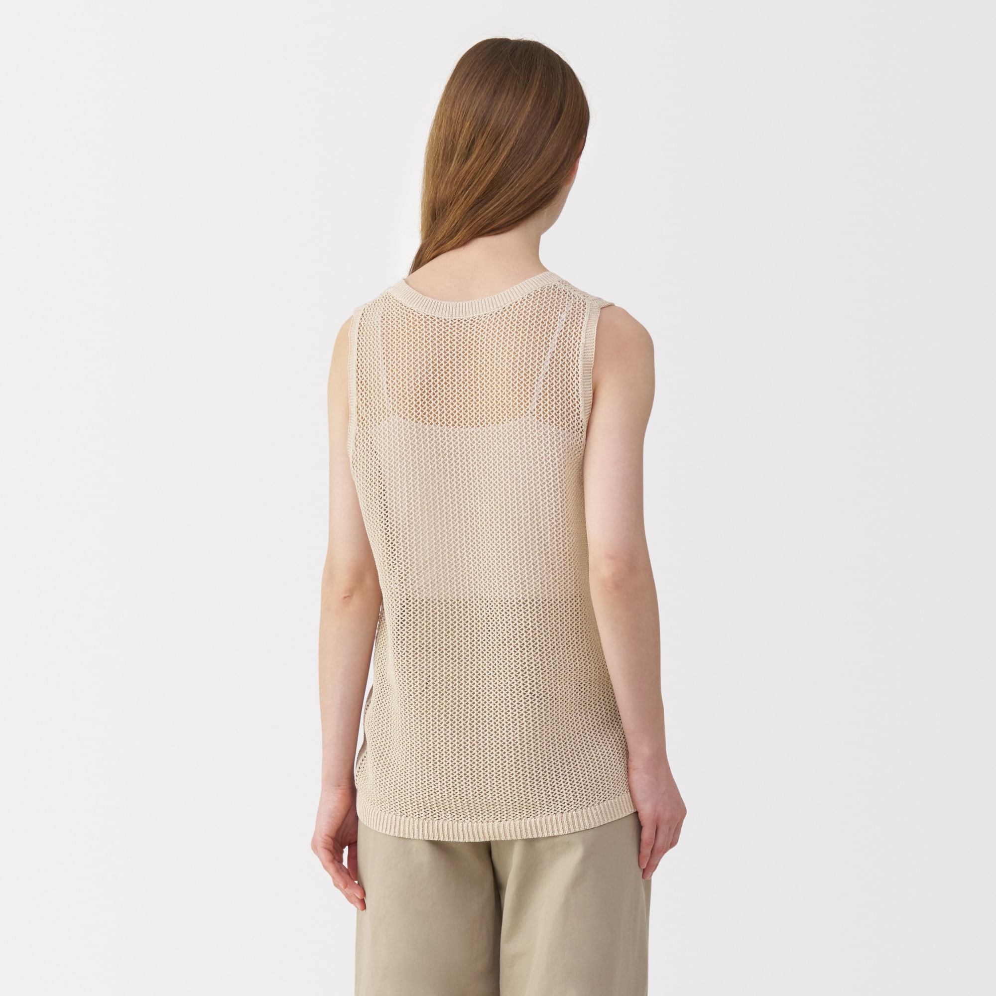 婦人　和紙混ニットノースリーブプルオーバー