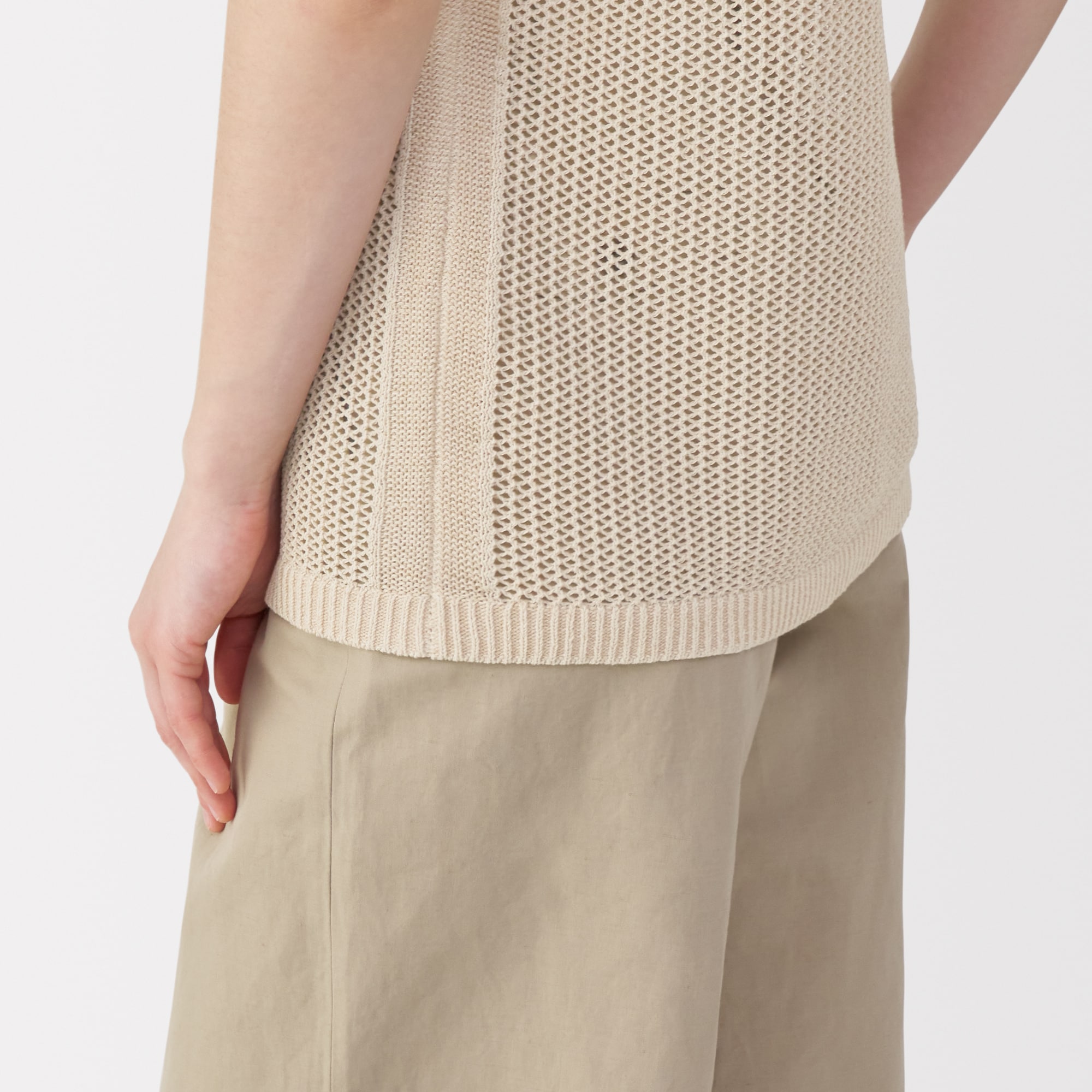 婦人　和紙混ニットノースリーブプルオーバー