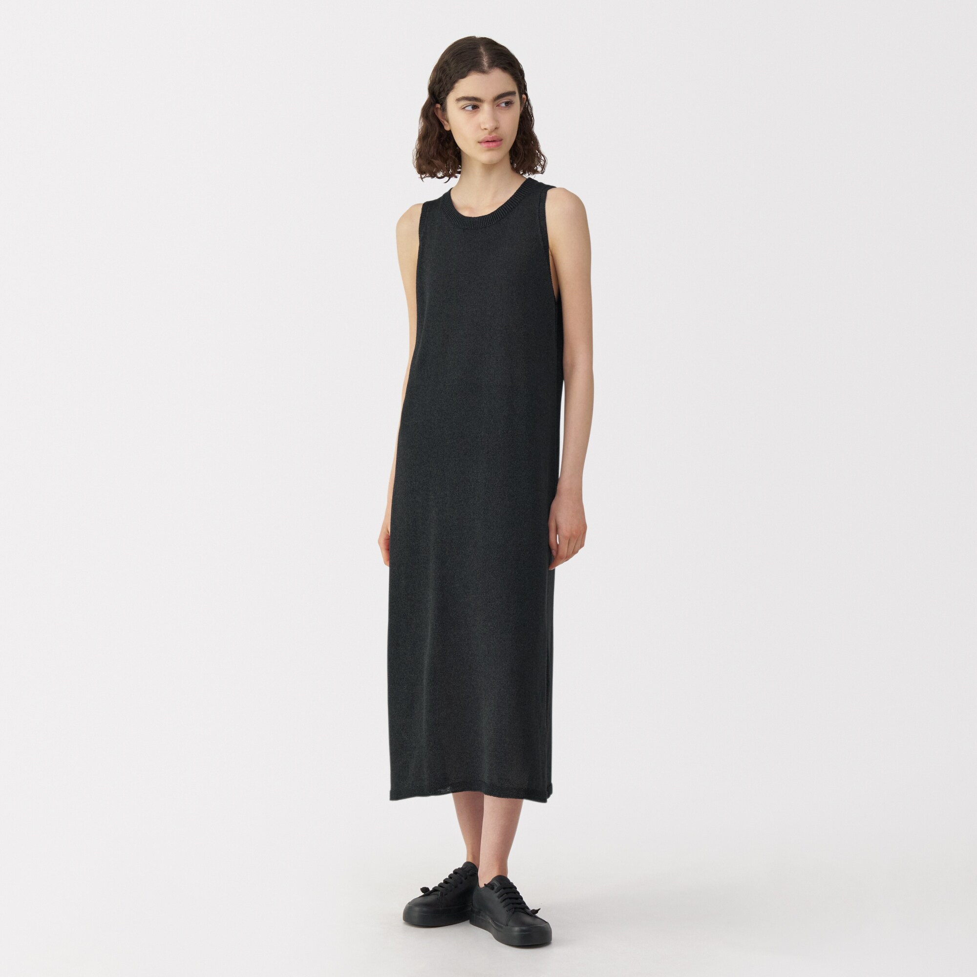 婦人　和紙混ニットノースリーブワンピース