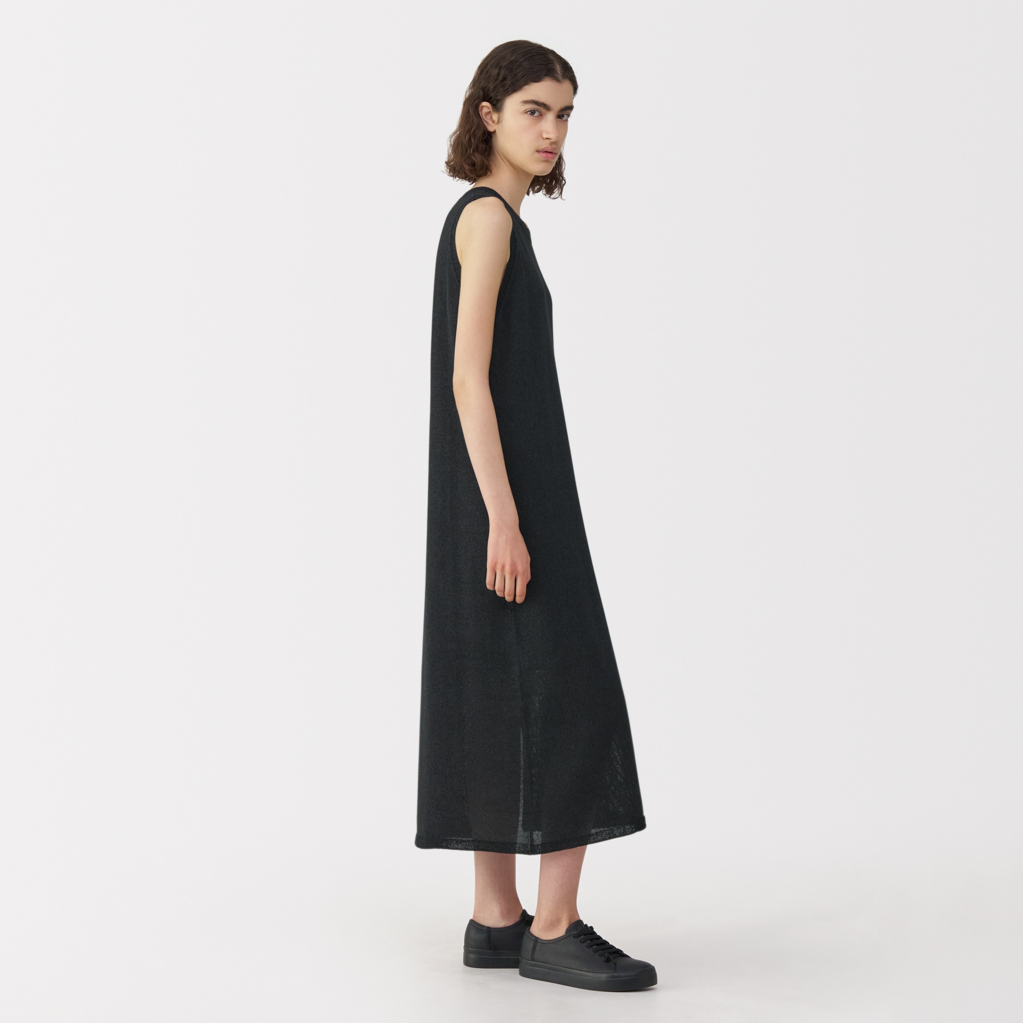 【9】FENNEL ♡ ノースリーブ ワンピース モノトーン 美品 無印良品週間＊ノースリーブワンピース | LEE