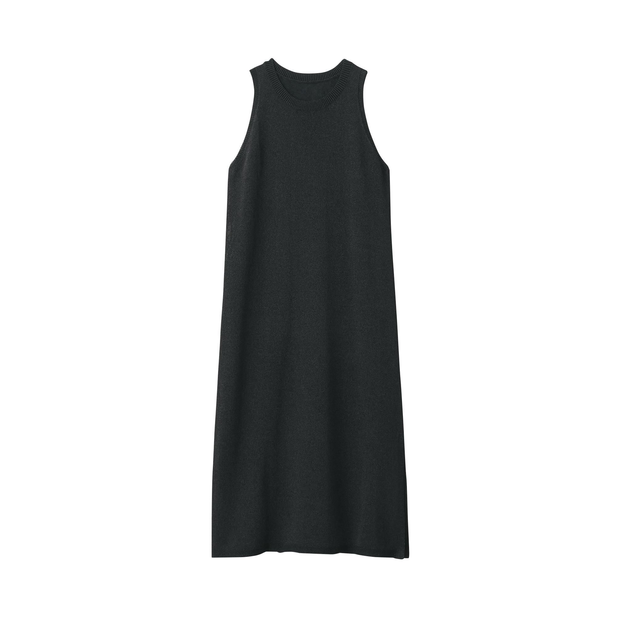 新品　MUJI Labo　現行品　和紙混ニット　ノースリーブ　ワンピース　黒　M 婦人 和紙混ニットノースリーブワンピース | 無印良品