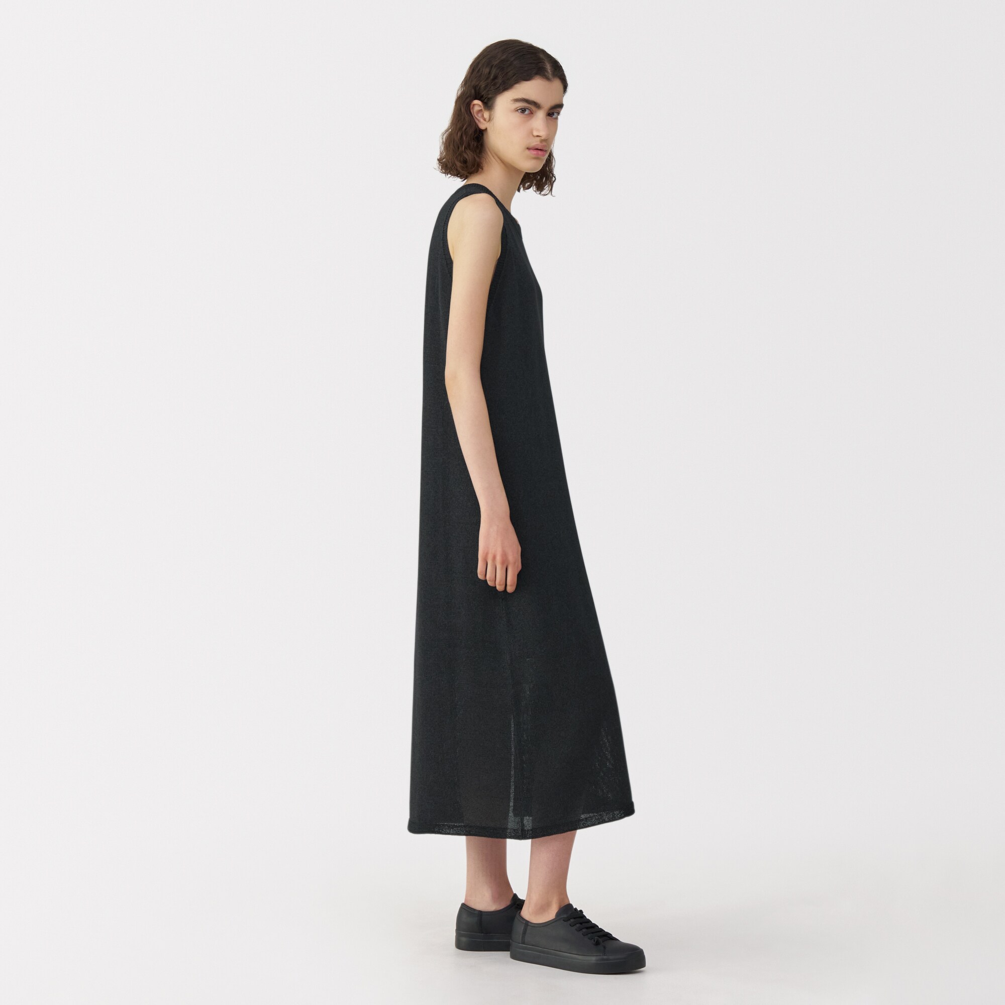 婦人　和紙混ニットノースリーブワンピース