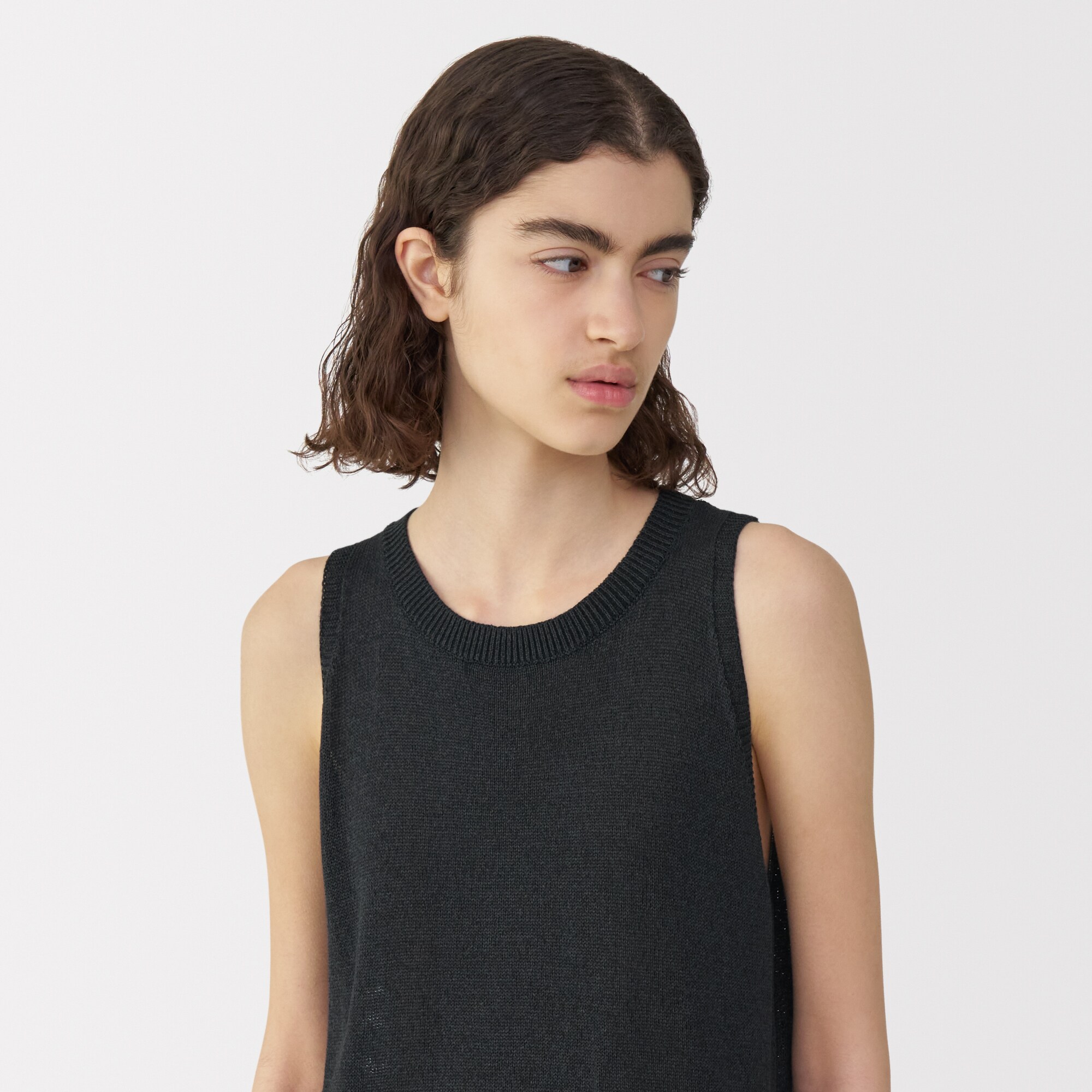 婦人　和紙混ニットノースリーブワンピース