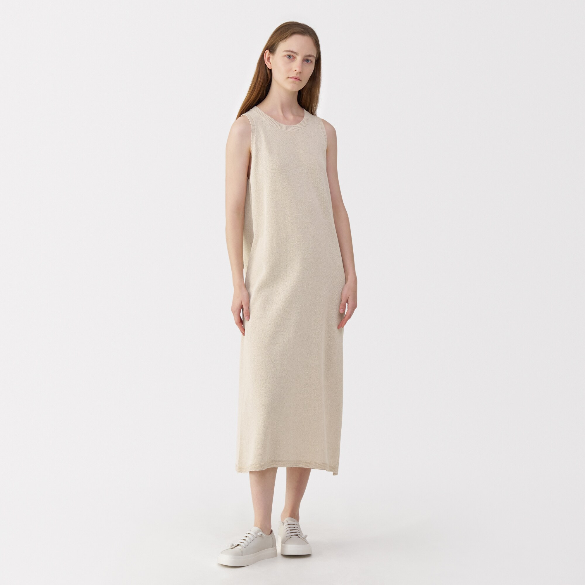 婦人　和紙混ニットノースリーブワンピース