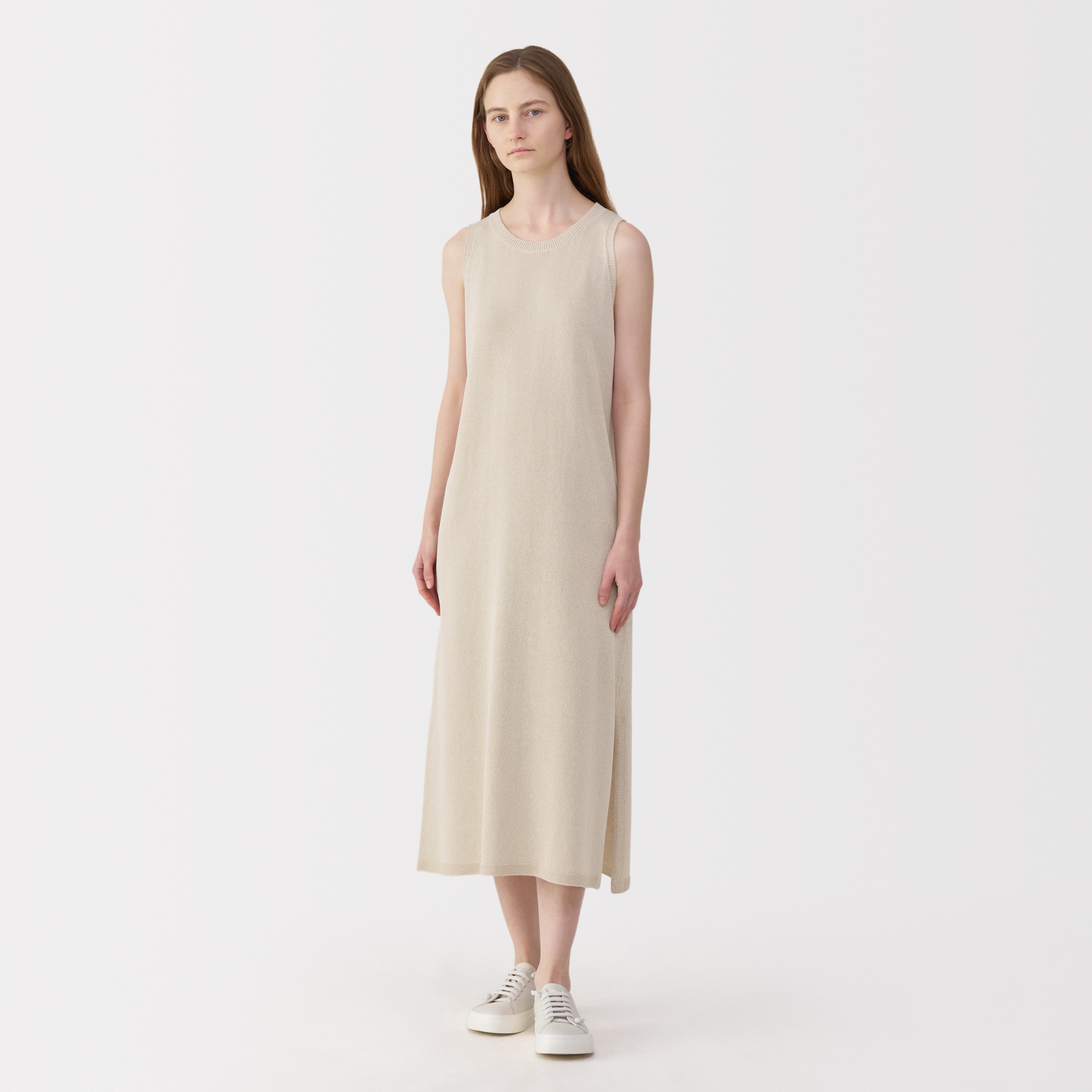 MUJI Labo 婦人　和紙混ニットノースリーブワンピース M 婦人 和紙混ニットノースリーブワンピース | 無印良品
