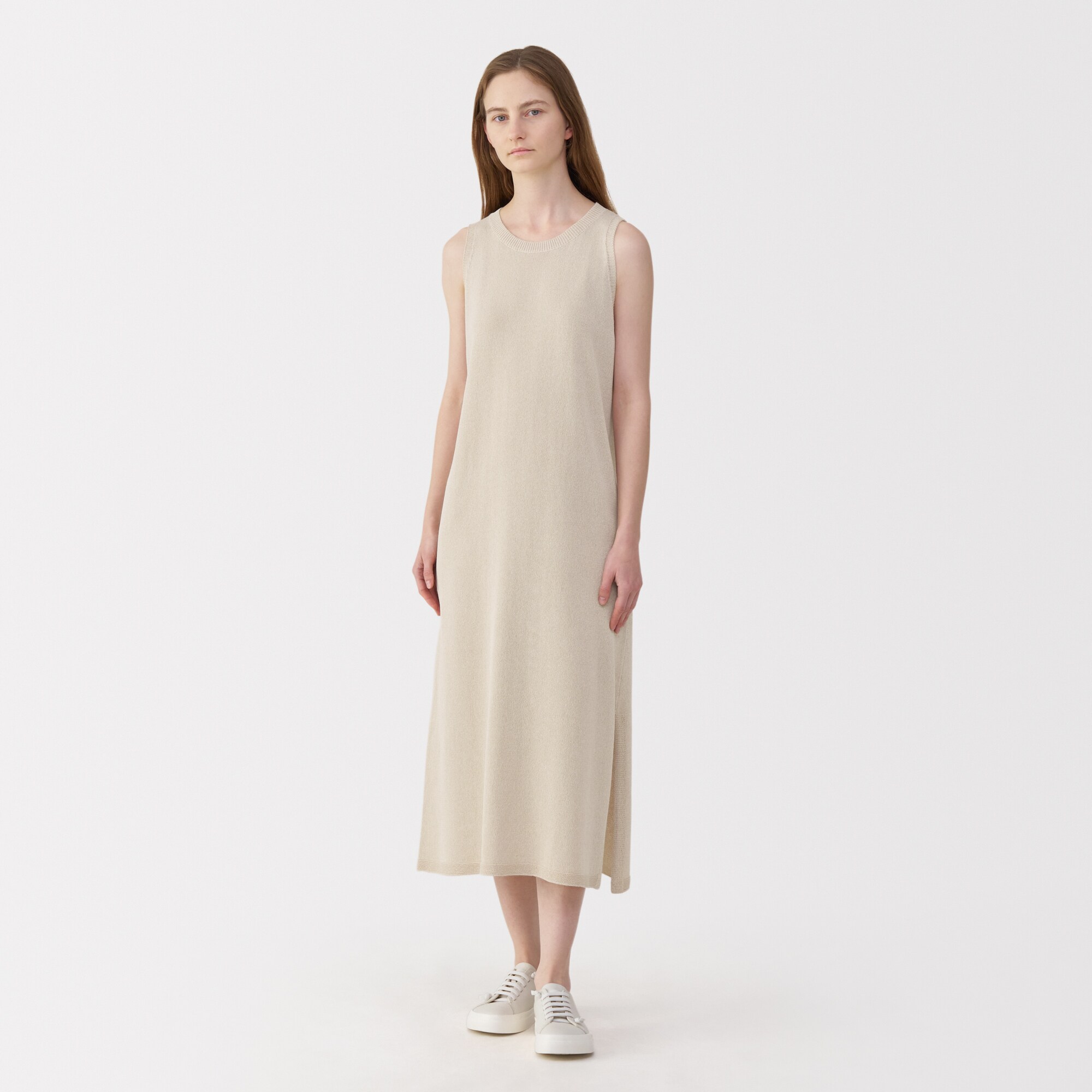 婦人　和紙混ニットノースリーブワンピース