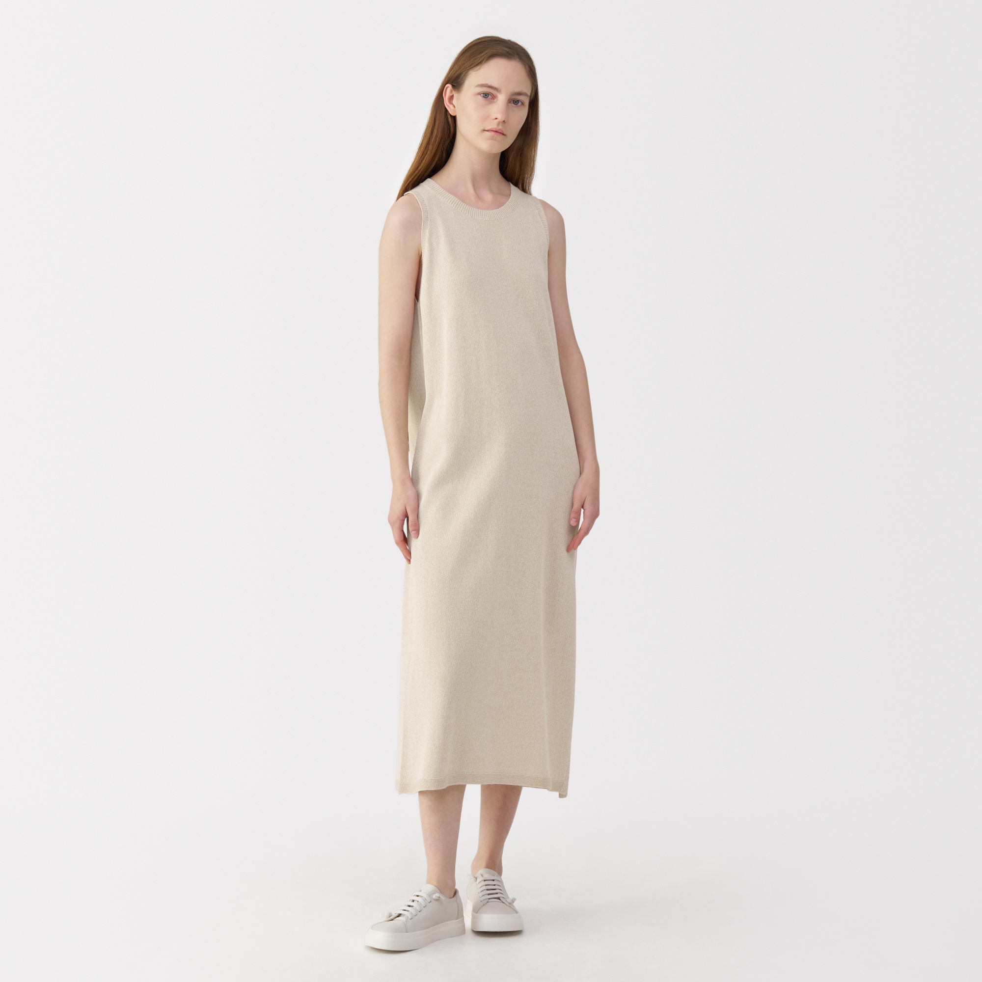 婦人　和紙混ニットノースリーブワンピース